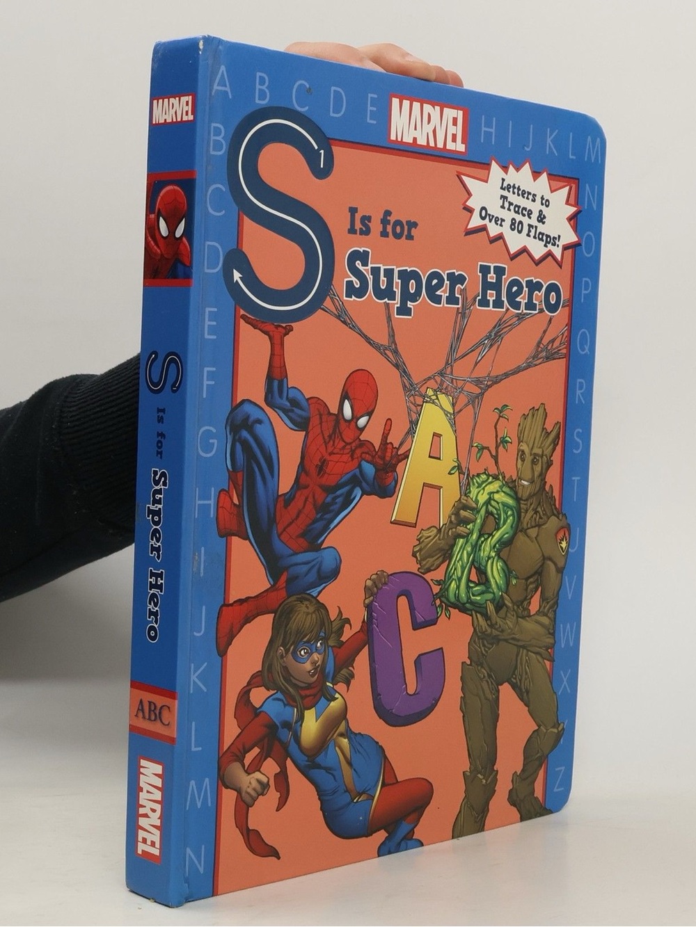MARVEL S Is For Super Hero ABC Board Book Trace Letters & Lift Flaps Spiderman